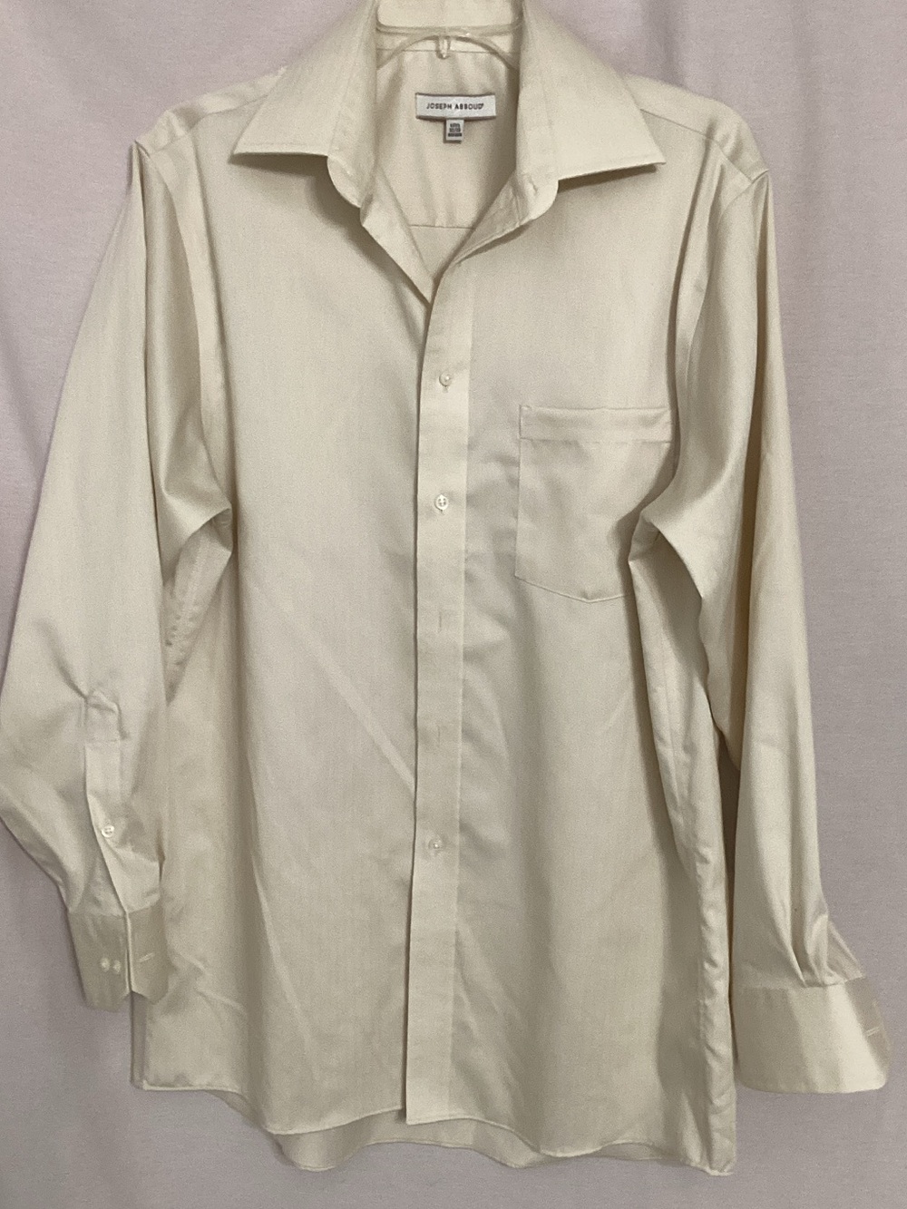 Joseph Abboud Men's Light Cream Dress Shirt with Chest Pocket